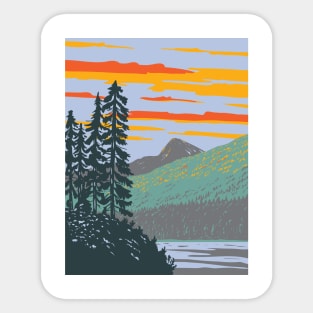 Waptus Lake in Wenatchee National Forest Washington State WPA Poster Art Sticker